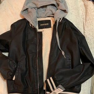 Madden lightly used leather fleece lined jacket